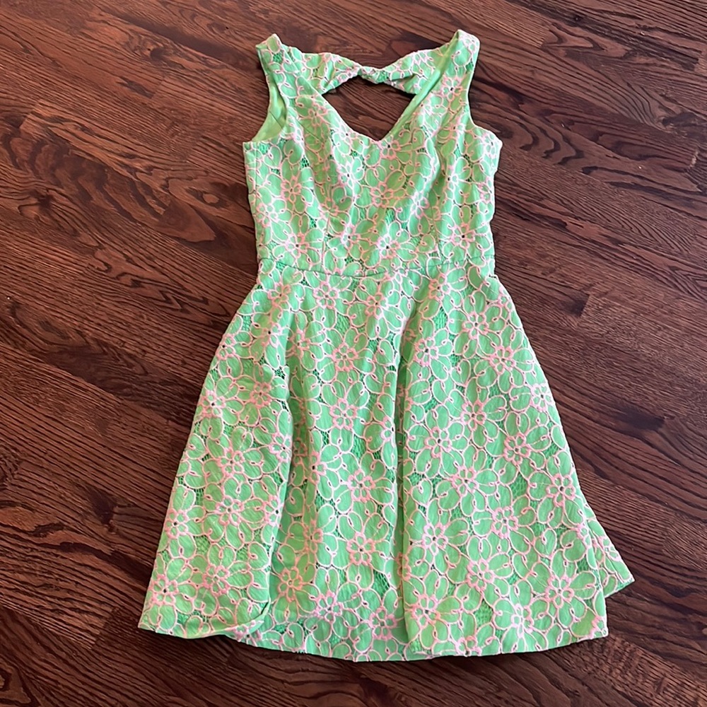 Beautiful lime green and pink Lilly Pulitzer dress